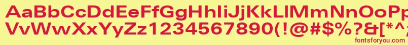 UniversNextProBoldExtended Font – Red Fonts on Yellow Background