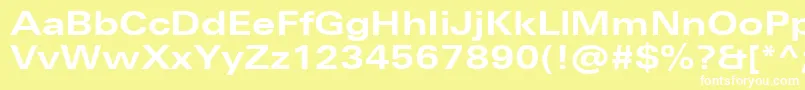 UniversNextProBoldExtended Font – White Fonts on Yellow Background