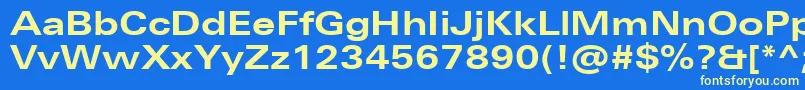 UniversNextProBoldExtended Font – Yellow Fonts on Blue Background