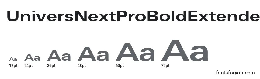 UniversNextProBoldExtended Font Sizes