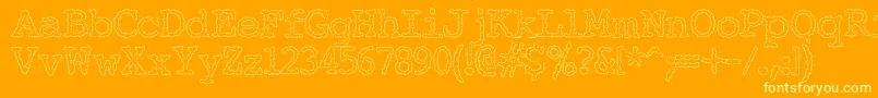 Elecha-Schriftart – Gelbe Schriften auf orangefarbenem Hintergrund