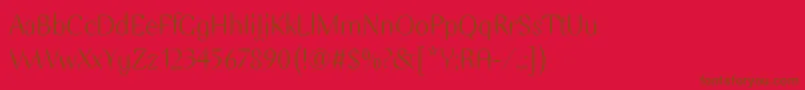 EllipseItc-Schriftart – Braune Schriften auf rotem Hintergrund