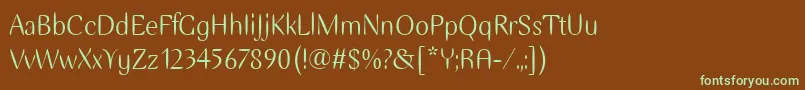 EllipseItc Font – Green Fonts on Brown Background