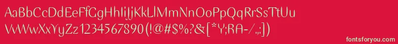 EllipseItc Font – Green Fonts on Red Background