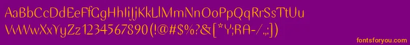 EllipseItc Font – Orange Fonts on Purple Background