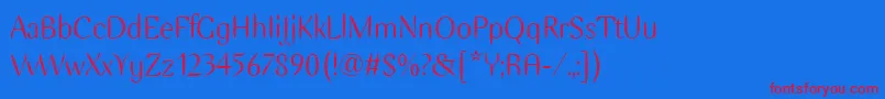 EllipseItc Font – Red Fonts on Blue Background