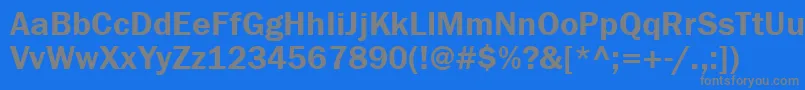 Franklingothdemiatt-Schriftart – Graue Schriften auf blauem Hintergrund