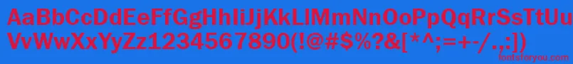 Franklingothdemiatt Font – Red Fonts on Blue Background