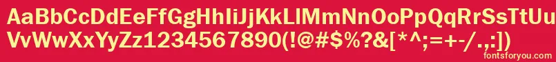 Franklingothdemiatt Font – Yellow Fonts on Red Background