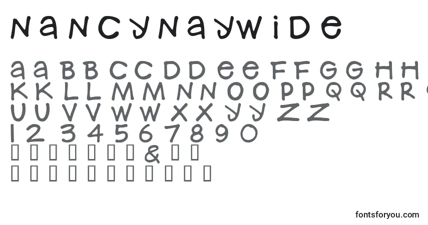 A fonte NancynayWide – alfabeto, números, caracteres especiais
