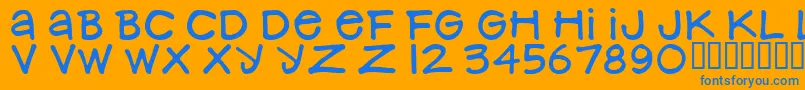 NancynayWide Font – Blue Fonts on Orange Background