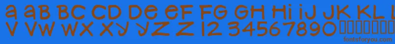 NancynayWide Font – Brown Fonts on Blue Background
