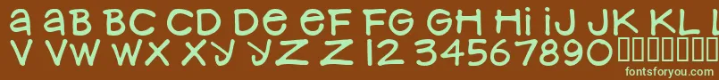 Шрифт NancynayWide – зелёные шрифты на коричневом фоне