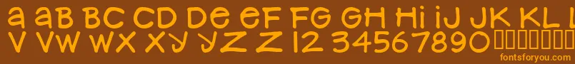 NancynayWide Font – Orange Fonts on Brown Background