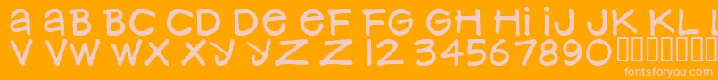 NancynayWide-fontti – vaaleanpunaiset fontit oranssilla taustalla