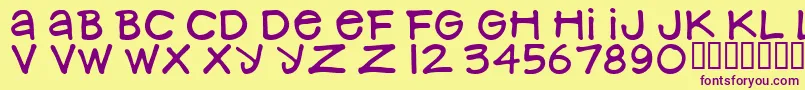 NancynayWide Font – Purple Fonts on Yellow Background
