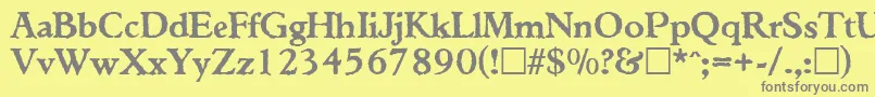 WeatheredSf Font – Gray Fonts on Yellow Background