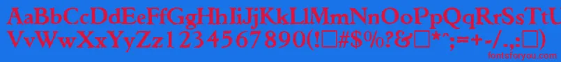 WeatheredSf Font – Red Fonts on Blue Background
