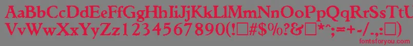 WeatheredSf Font – Red Fonts on Gray Background