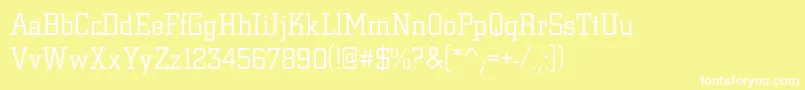 フォントCitydeelig – 黄色い背景に白い文字