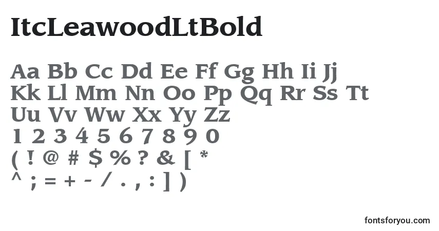 A fonte ItcLeawoodLtBold – alfabeto, números, caracteres especiais