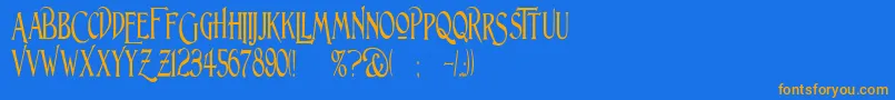 LightfootNarrowExtraCondensedRegular Font – Orange Fonts on Blue Background