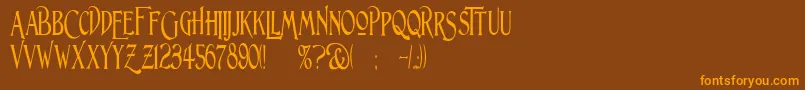 LightfootNarrowExtraCondensedRegular Font – Orange Fonts on Brown Background