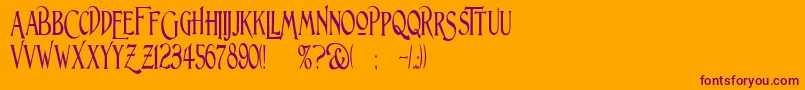 LightfootNarrowExtraCondensedRegular Font – Purple Fonts on Orange Background