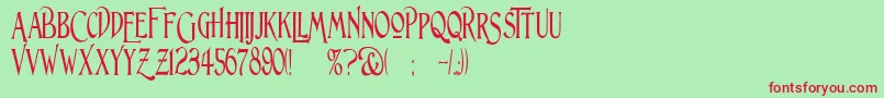 LightfootNarrowExtraCondensedRegular Font – Red Fonts on Green Background