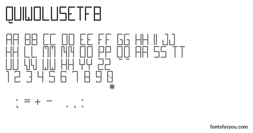 QuiwoLuseTfb Font – alphabet, numbers, special characters