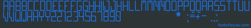 フォントQuiwoLuseTfb – 黒い背景に青い文字