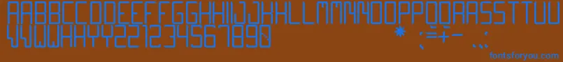 フォントQuiwoLuseTfb – 茶色の背景に青い文字