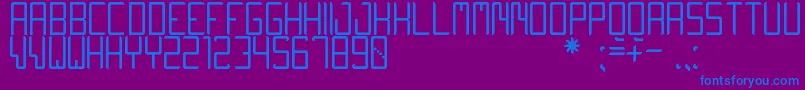 QuiwoLuseTfb-Schriftart – Blaue Schriften auf violettem Hintergrund