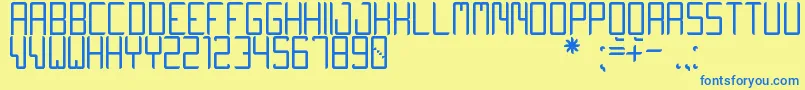 Weitere Informationen zur QuiwoLuseTfb-Schriftart QuiwoLuseTfb-Schriftart – Blaue Schriften auf gelbem Hintergrund