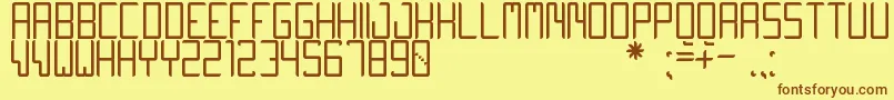 QuiwoLuseTfb-Schriftart – Braune Schriften auf gelbem Hintergrund