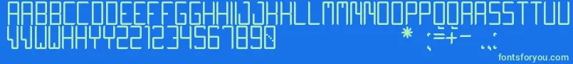 Weitere Informationen zur QuiwoLuseTfb-Schriftart QuiwoLuseTfb-Schriftart – Grüne Schriften auf blauem Hintergrund