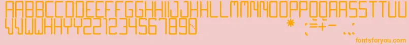 QuiwoLuseTfb-Schriftart – Orangefarbene Schriften auf rosa Hintergrund