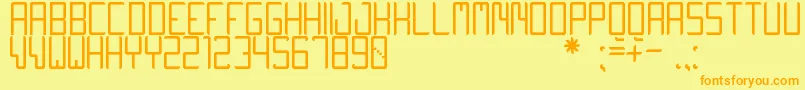QuiwoLuseTfbフォントについての詳細 フォントQuiwoLuseTfb – オレンジの文字が黄色の背景にあります。