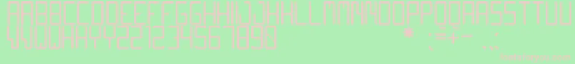 QuiwoLuseTfb-fontti – vaaleanpunaiset fontit vihreällä taustalla
