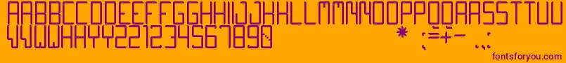 QuiwoLuseTfb-Schriftart – Violette Schriften auf orangefarbenem Hintergrund