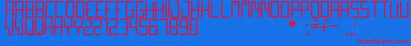 QuiwoLuseTfbフォントについての詳細 フォントQuiwoLuseTfb – 赤い文字の青い背景
