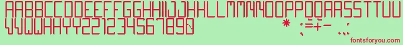 QuiwoLuseTfb-Schriftart – Rote Schriften auf grünem Hintergrund
