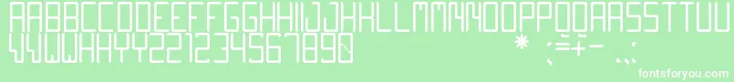 QuiwoLuseTfb-Schriftart – Weiße Schriften auf grünem Hintergrund