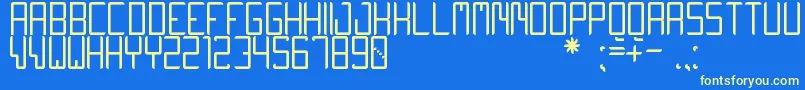 Fonte QuiwoLuseTfb – fontes amarelas em um fundo azul