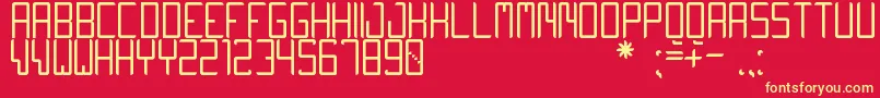 QuiwoLuseTfb Font – Yellow Fonts on Red Background