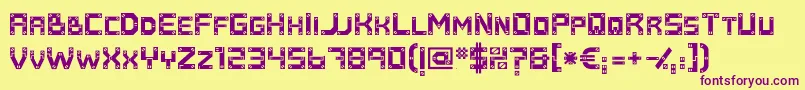 Baumarkt Font – Purple Fonts on Yellow Background
