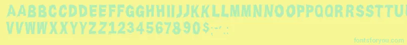 fuente Chiseled – Fuentes Verdes Sobre Fondo Amarillo