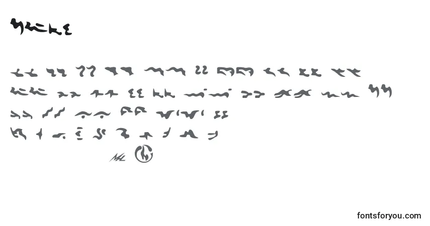 Czcionka Tkon – alfabet, cyfry, specjalne znaki
