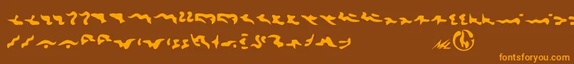 Tkon Font – Orange Fonts on Brown Background