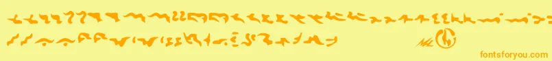 Tkon Font – Orange Fonts on Yellow Background